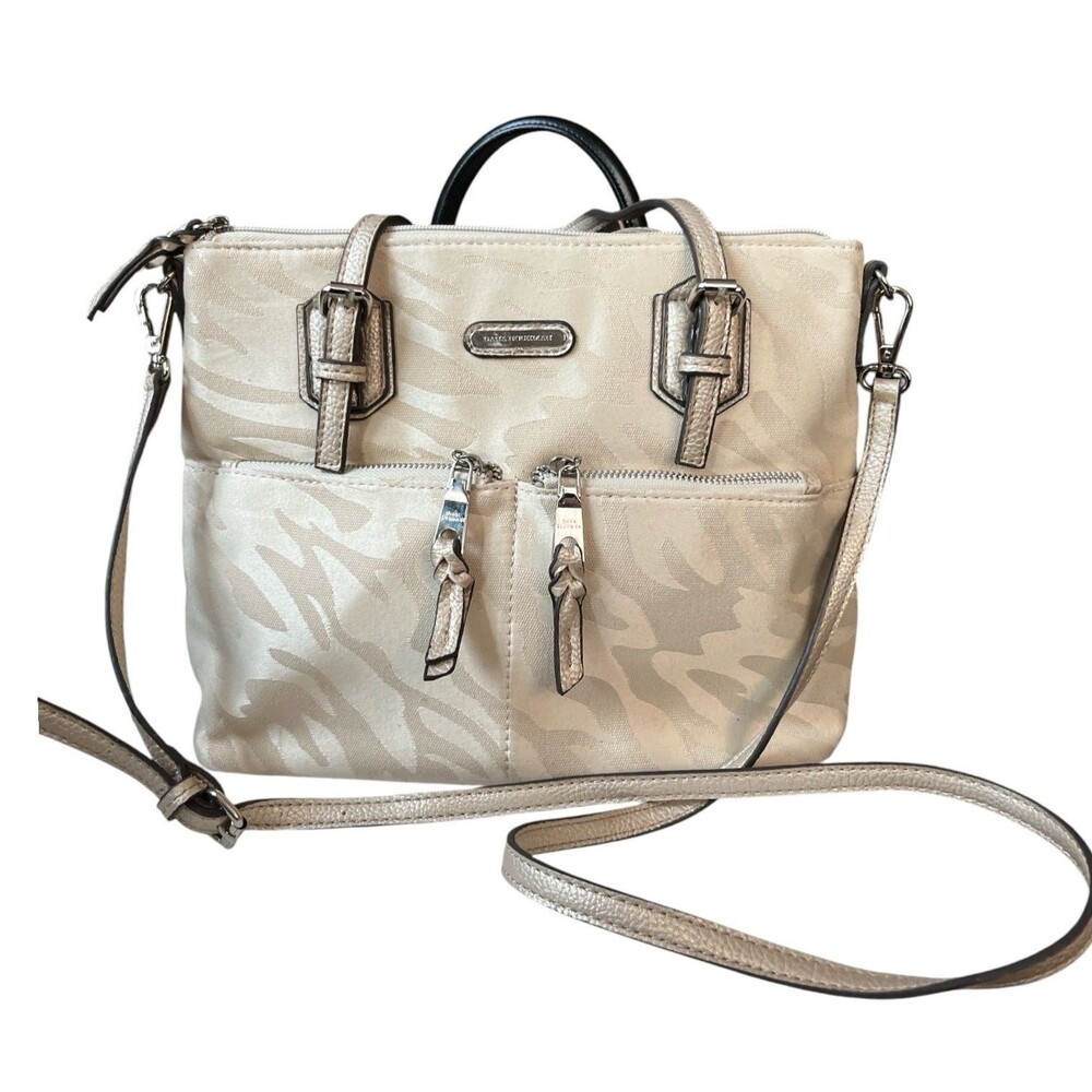 Dana Buchman Tan Animal Print Shoulder Top Handle Bag Zip  10 x 10"